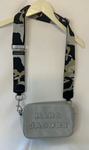 Marc Jacobs Light Grey Camera Bag with Camouflage Strap thumbnail 1