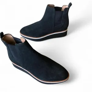 Antonio Melani Women's Black Suede Platform Chelsea Booties 7M thumbnail 2