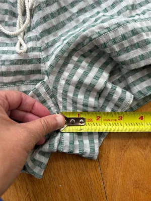 Free People County Line Romper Green Combo XS Oversized Square Neck Gingham Boho thumbnail 10