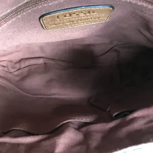 FOSSIL VTG Carson Turn-Lock Leather Crossbody Bag Brown Retro Y2K Timeless thumbnail 8