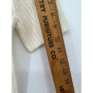 Abercrombie & Fitch Ribbed Pearl Button Crop Cardigan Women S Cream Soft Girl thumbnail 4