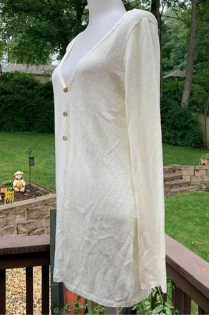 Lovers and + FRIENDS women's S Small sweater ivory Delicate cardigan Revolve thumbnail 3