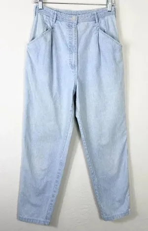 Vintage Woolrich Light Wash Pleated Denim High Rise Mom Jeans Size 10 thumbnail 1