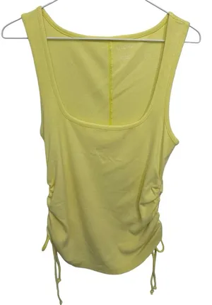 Anthropologie Pilcro Ruched halter‎ tank top Size small Yellow Ribbed NWT thumbnail 1