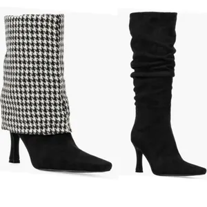 NEW NEW YORK & COMPANY Kalissa Tall Convertible Stiletto Boot Houndstooth 7 thumbnail 2