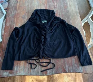 Lauren Active Ralph Lauren Black Cowl Neck Sweater M Wool Blend thumbnail 1