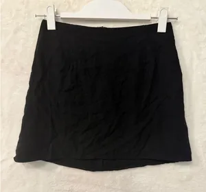 Princess Polly Black Mini Skirt Womens Size 0 Linen Blend A-Line High Waisted thumbnail 1