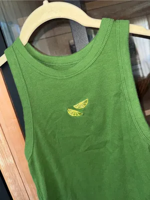 Embroidered limes tank top embroidered high neck a new day target ribbed knit thumbnail 3