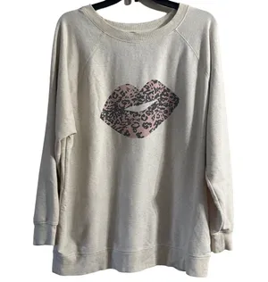 Wildfox Cream Pink Oversized Long Sleeve Sweatshirt thumbnail 1