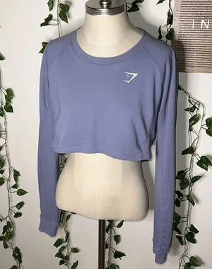 Gymshark Longsleeve Periwinkle Cropped Top thumbnail 2