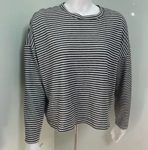 Madewell long sleeve stripe crop top thumbnail 1