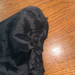 Do+Be Ruched Strapless Black Bubble Hem Cocktail Mini Dress Size Small thumbnail 7