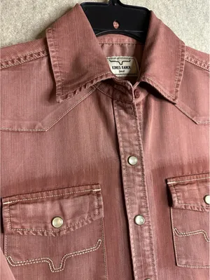 KIMES RANCH Pearl Snap Pink Tencel Western Long Sleeve Shirt Women’s Small thumbnail 2