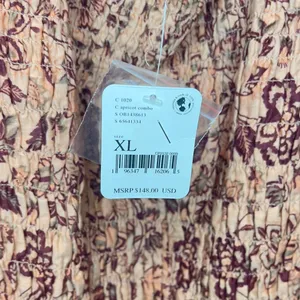 Free People NEW Smock It To Me Floral Puffed Sleeve Smocked Mini‎ Dress Size XL thumbnail 5
