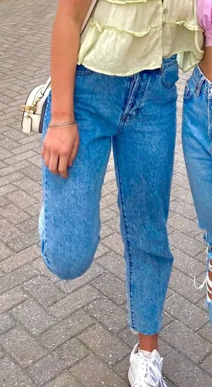 PacSun Denim Blue Jeans High-Rise straight thumbnail 1