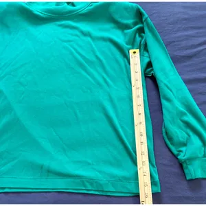 Vintage Paris Sport Club Teal Green Mock Neck Shoulder Pad Top Medium thumbnail 2