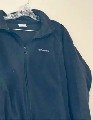 Columbia Womens Black Full Zip Fleece Jacket Mock Turtleneck Zip Pockets Size 2x thumbnail 2