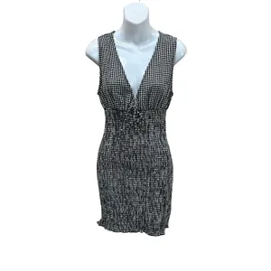 Princess Polly Solving Shirred Mini Dress Black Gingham size 6 NWT thumbnail 4