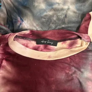 Hey Sammy 2Piece Set Maxi Skirt Crop Top TieDye Burgundy Grey Bodycon Size Small thumbnail 4