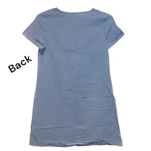 Women’s blue denim color dress (not denim) short sleeve doesn’t stre size Small thumbnail 2