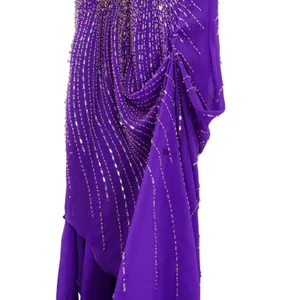 Party Time Y2k Vintage Prom Dress Purple Sequin Rhinestone Evening Gown 4 Small thumbnail 6