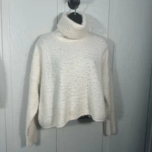 Madewell Sadler Turtleneck Ivory Sweater Size Medium NWOT thumbnail 2