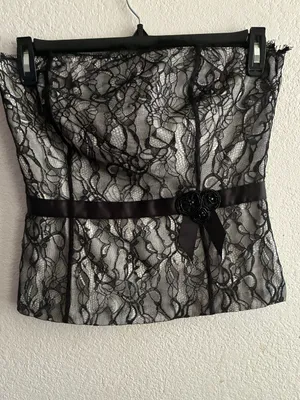 Ann Taylor Lace Corset Top Black 10 thumbnail 10
