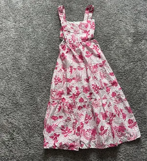 Zara White Midi Dress with Pink Floral Print thumbnail 3