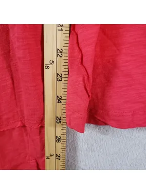Pilcro Pink Crew Neck Long Sleeve Knit T-Shirt Cotton Modal Solid Size M thumbnail 6