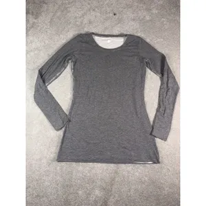lululemon gray/white long sleeve layered shirt 6 thumb holes thumbnail 2