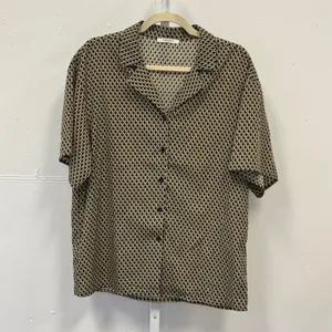 Peppermayo Geometric Diamond Print 2 Piece Set Shirt Wide Leg Pants Brown US 4 thumbnail 2