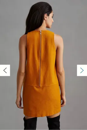 Anthropologie Maeve Orange Crewneck Mini Shift Dress NWT Size 10 Mod thumbnail 3