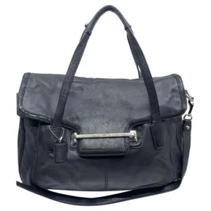 COACH Medium/ Large Leather Black Shoulder Bag thumbnail 1