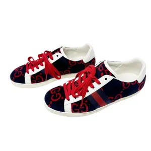 Gucci Ace GG Fabric Sneakers Navy Red Monogram Web Stripe Low Top Women’s 39 thumbnail 4