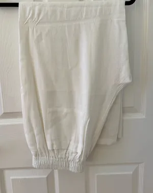 Princess Polly White Linen Pants thumbnail 1