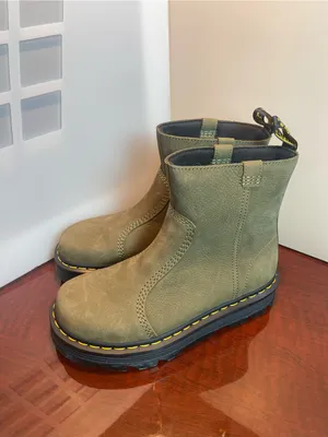 Dr. Martens Zebzag Rigger Slip-On Nubuck Platform Boots in DMS Olive US 9/ EU 41 thumbnail 6