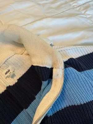 Aerie Oversized Striped Quarter Zip thumbnail 10
