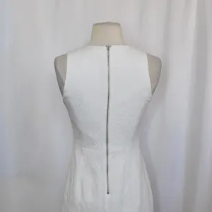 REBECCA TAYLOR Matelasse White Jacquard Lace Shift Dress Bridal Wedding Size 2 thumbnail 9