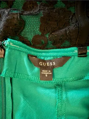 Guess NWT Emerald Green Strapless Lace Corset Short Dress Convertible Size 8 thumbnail 3