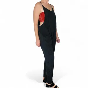 Black Casual Utility Zipper Detail Relaxed Sleeveless Jumpsuit thumbnail 4