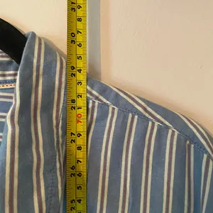 Pilcro Anthropologie Blue Stripe Button Down Shirt Preppy Oversized XS / Small thumbnail 9