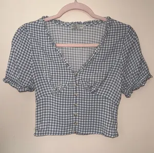 Paper Crane Gingham Crop Top Size Small Preppy Coquette Boho Twee Dainty thumbnail 1