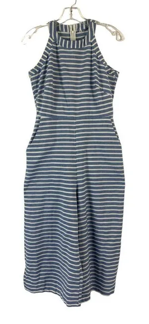 Women's Blue & White Stripe Pants Jumpsuit thumbnail 1
