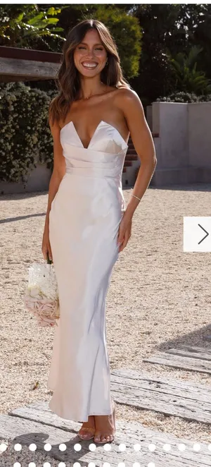 BILLY J CHAMPAGNE DRESS White thumbnail 1