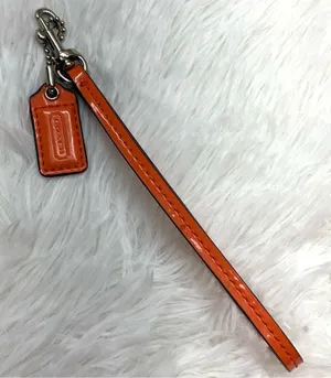 COACH Orange Patent Leather Replacement Hangtag Hang tag and Wristlet Strap thumbnail 1