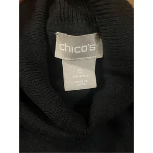 Chico’s womens black fitted turtleneck knit sweater size small thumbnail 3