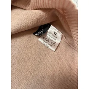 Women XL Beige Puff Shoulder Crew Neck Knit Sweater 3/4 Sleeve Pullover‎ thumbnail 3