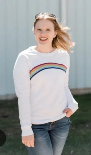 Old Navy White Sweatshirt with Colorful Design thumbnail 1