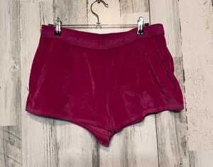 Juicy Couture Sleepwear Velour Shorts Womens Medium Hot Pink Rhinestone Logo thumbnail 1