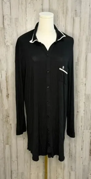 Victoria's‎ Secret Women's Black Button-Up Sleep shirt Size Large thumbnail 1